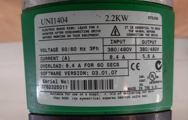 AZIONAMENTO ASSI CONTROL TECHNIQUES UNI 1404 2.2 KW. USATO